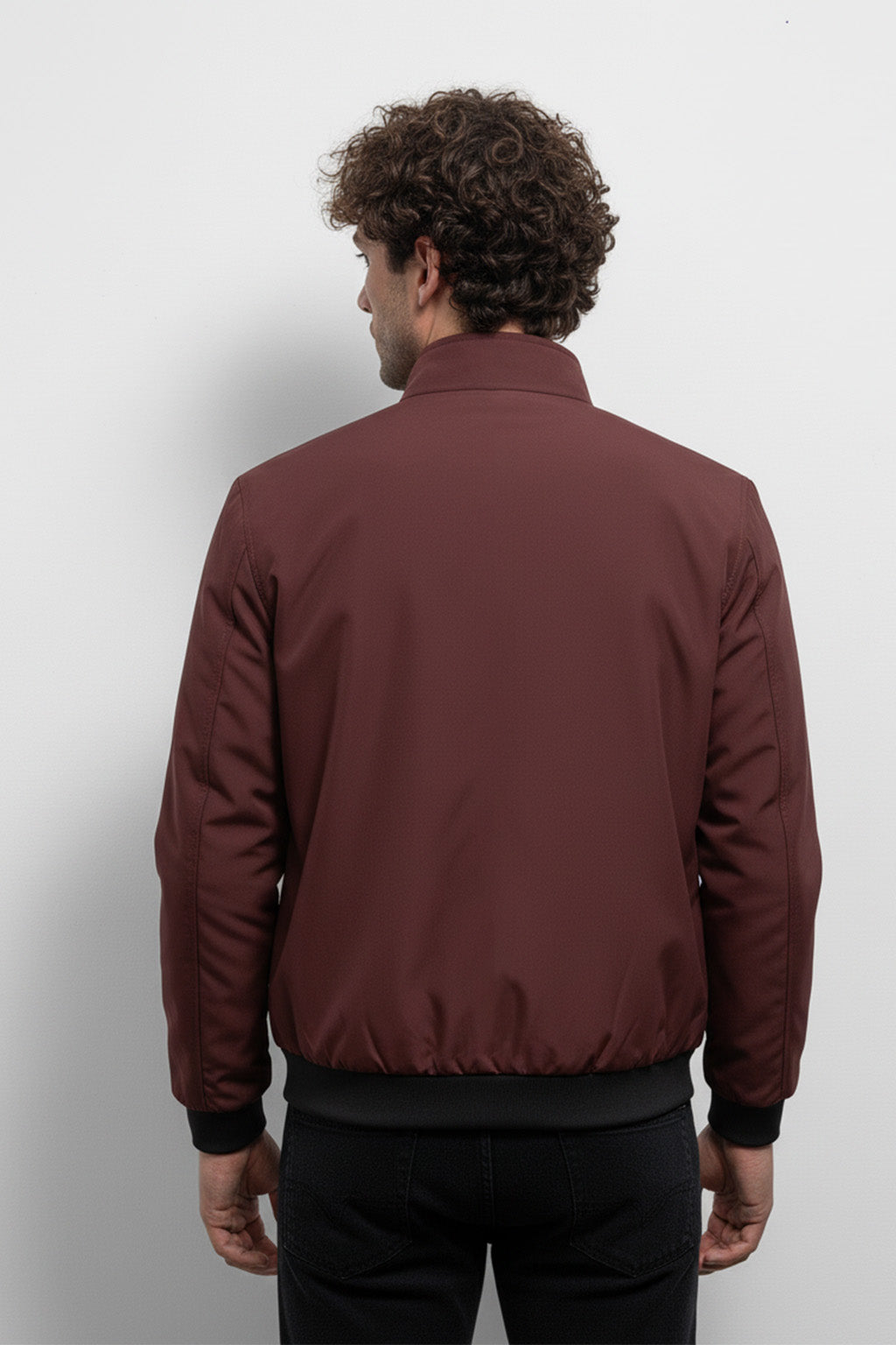 Veste Bombardier Légère à Ourlet Côtelé et Col Montant | Antoine – Brun Roux