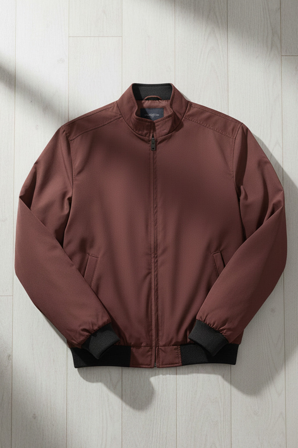 Veste Bombardier Légère à Ourlet Côtelé et Col Montant | Antoine – Brun Roux