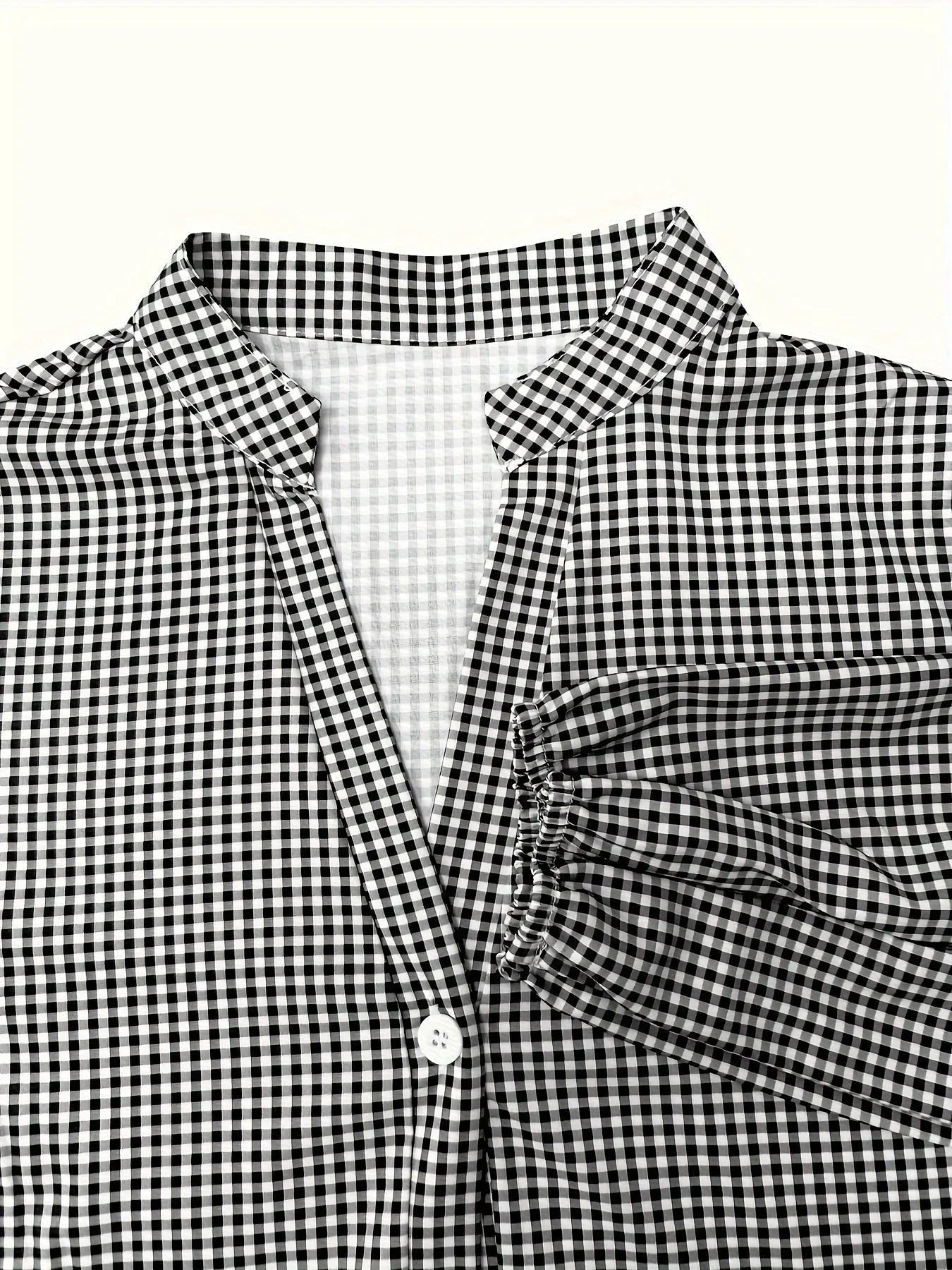 Mini robe à rayures en coton léger, col classique, boutons à l'avant, manches 3/4, idéale pour le printemps et l'été.