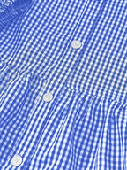 Mini robe à rayures en coton, avec boutons et col, manches 3/4, idéale pour le printemps et l'été.