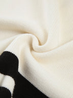 Rundhals-Pullover für Frauen aus weichem Baumwollmix, gestreiftes Design mit hohem Kragen und lockerer Passform.