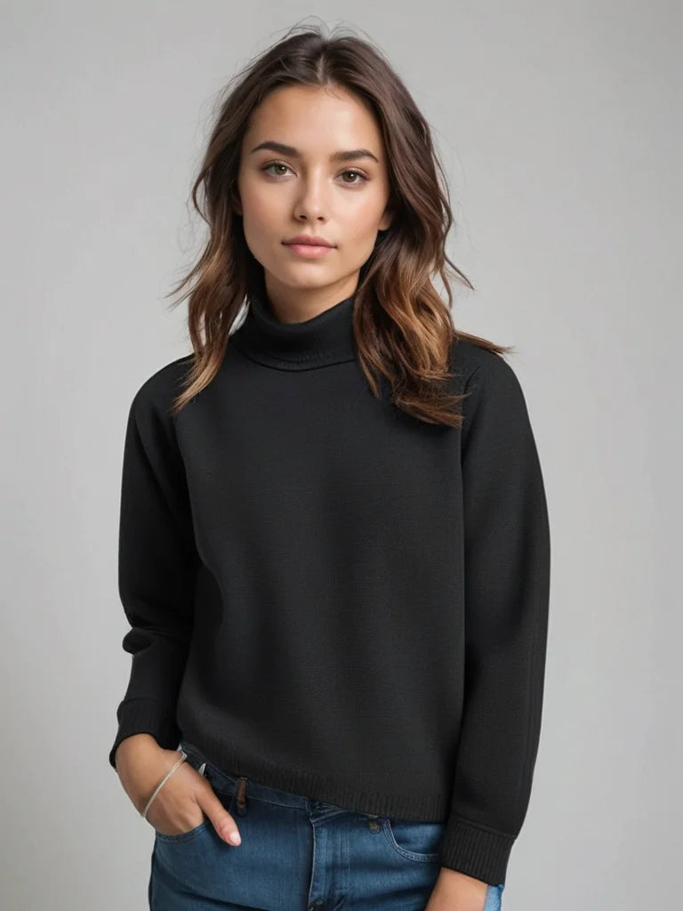Pull à col roulé femme en maille douce – LE LABEL DE PARIS