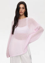 Damenpullover aus leichter transparenter Strickware mit modernem Schnitt und lässigem Design für vielseitige Outfits.