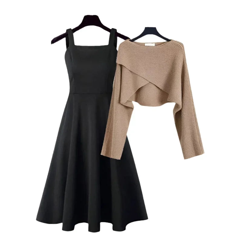 Robe ample en maille, pull asymétrique, idéale pour l'automne-hiver, alliant confort et style décontracté.