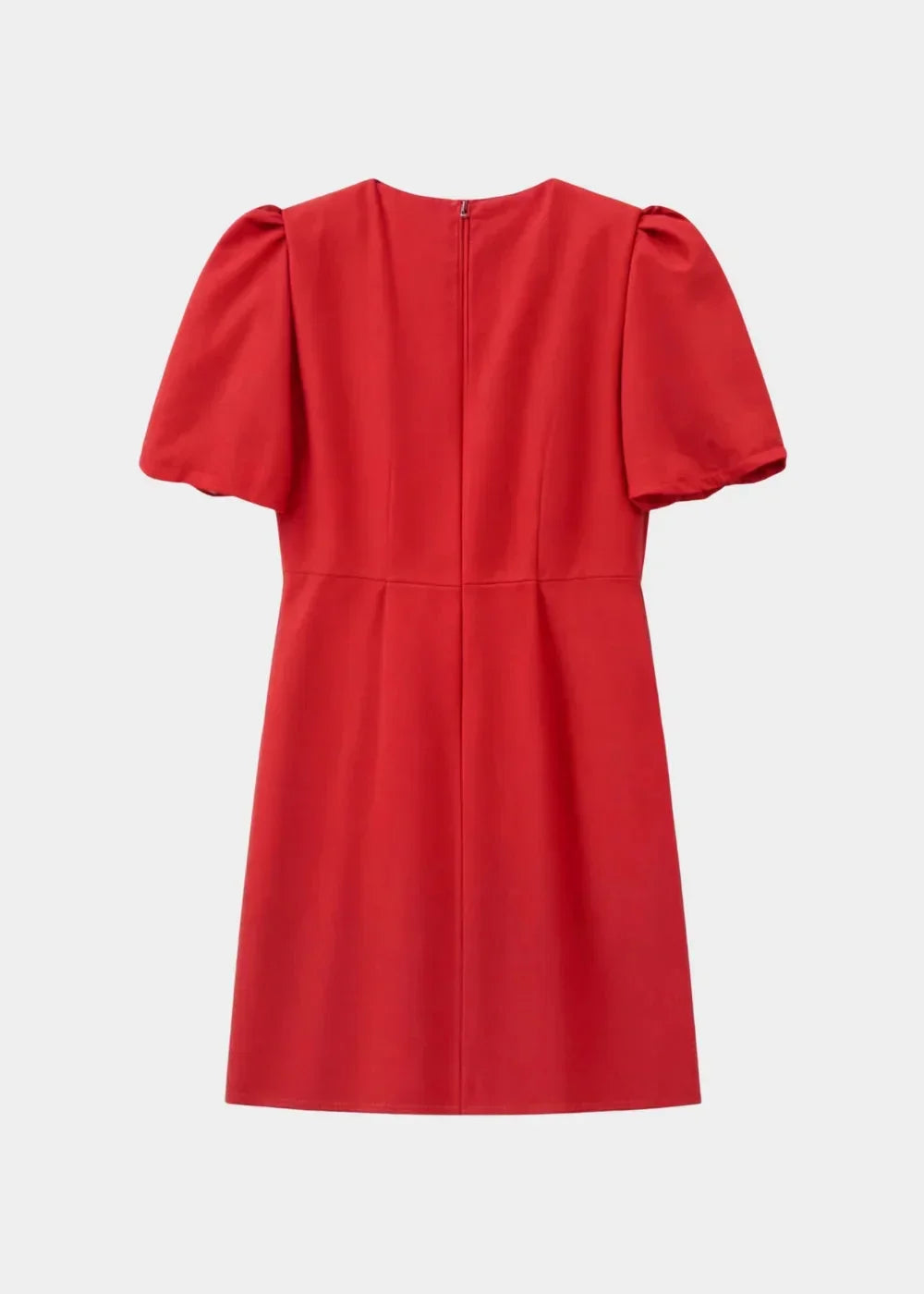 Robe courte à pois avec nœuds et manches bouffantes, en tissu léger, parfaite pour des soirées décontractées.