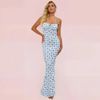 Robe longue fleurie sans manches, en coton léger, avec bretelles ajustables pour un ajustement personnalisé et un style…