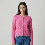 Cardigan femme tricoté chic avec boutons