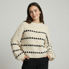 Pull en maille texturée avec design géométrique